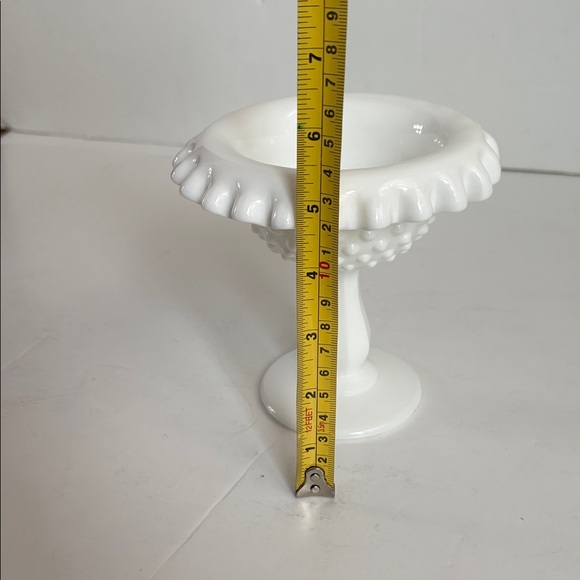 Vintage Fenton hobnail milk glass compote candy dish or base to fairy lamp - Picture 9 of 13